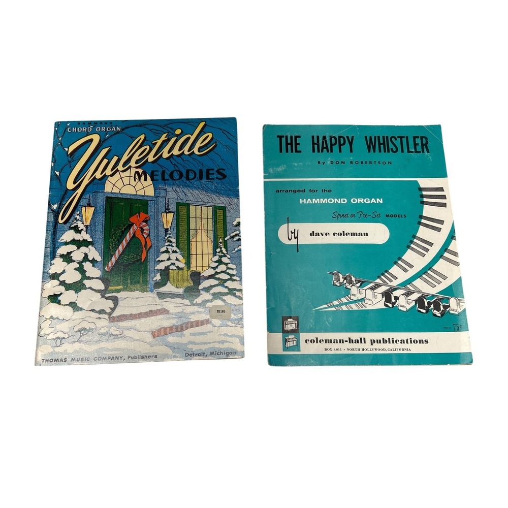 Vintage Hammond Organ 1950s Yuletide Melodies Book & Happy Whistler Sheet Music
